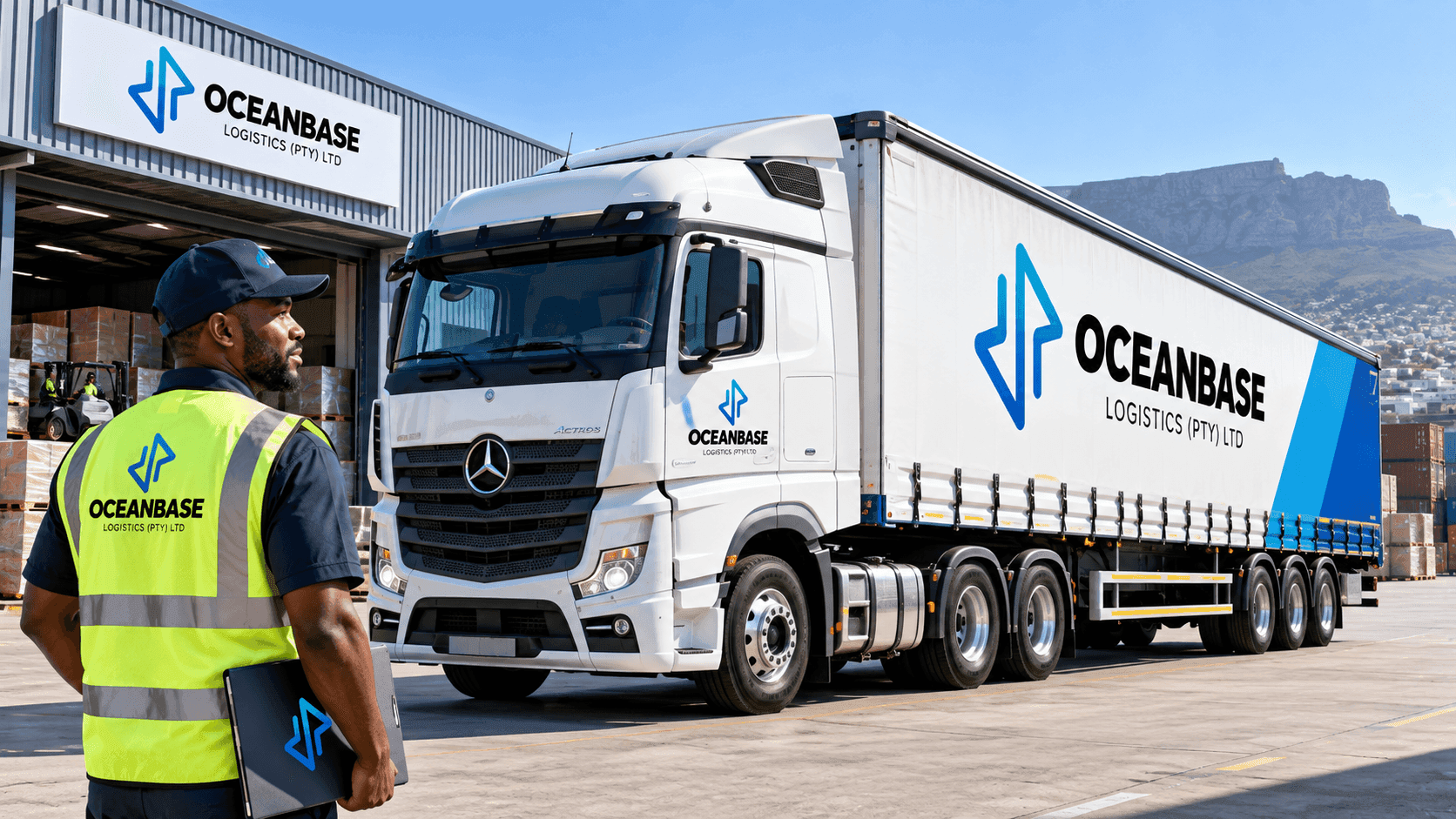 Oceanbase truck loaded and ready to depart