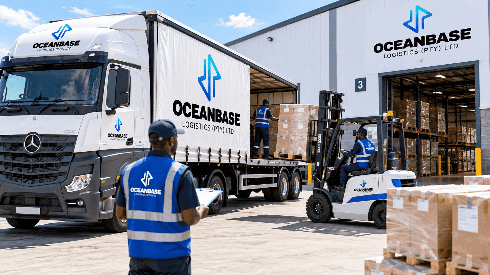 Goods being dispatched from a warehouse for delivery