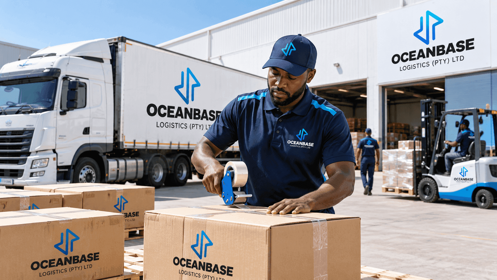 Commercial goods being prepared for delivery to a business customer