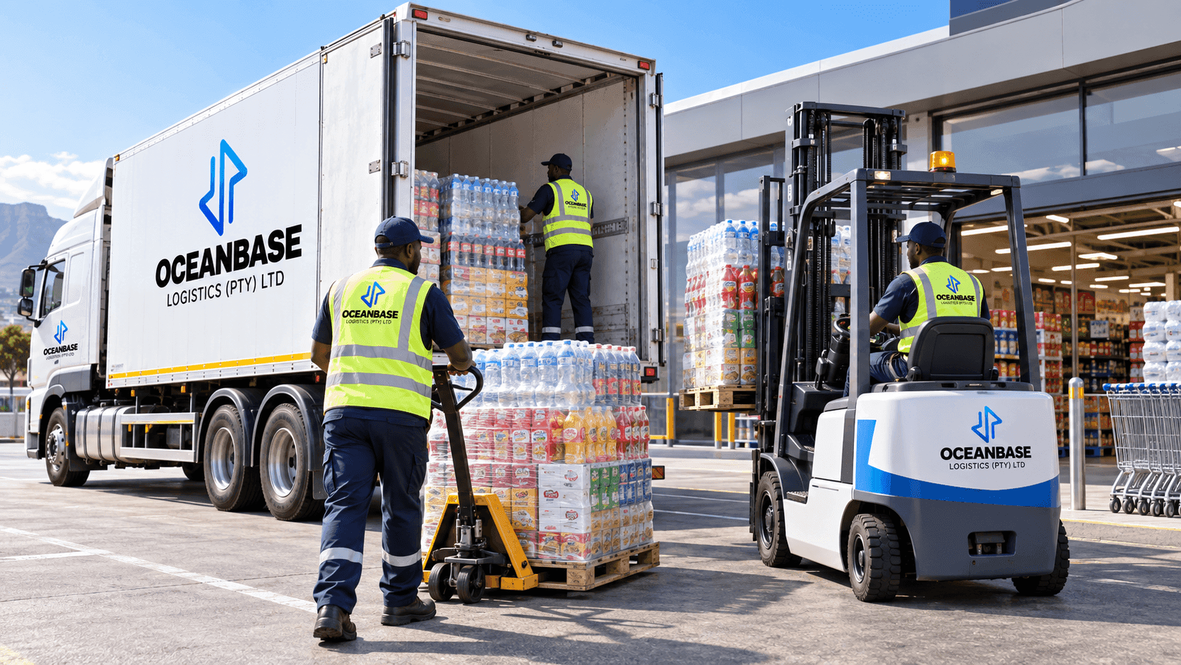Retail goods being loaded for store replenishment