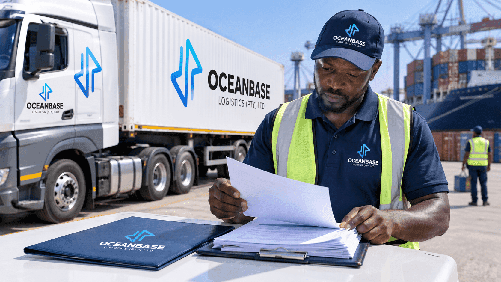 Documentation being prepared for a cross-border shipment