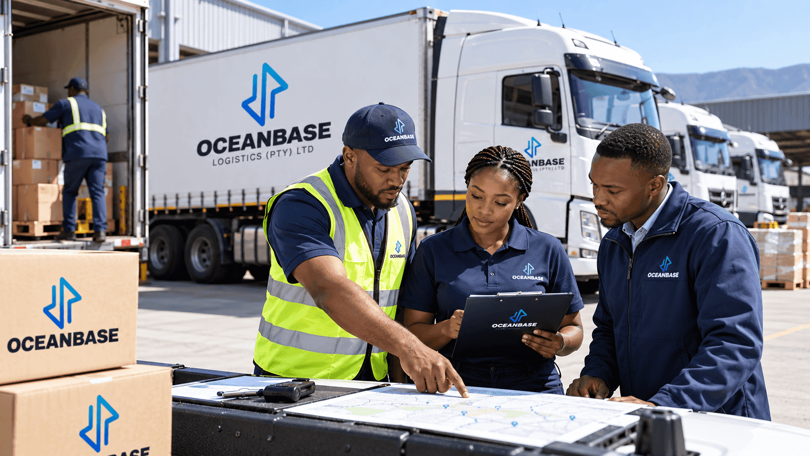 Dispatch team preparing multiple delivery drops