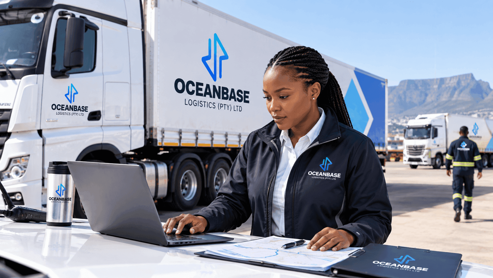Logistics planner reviewing routes and schedules
