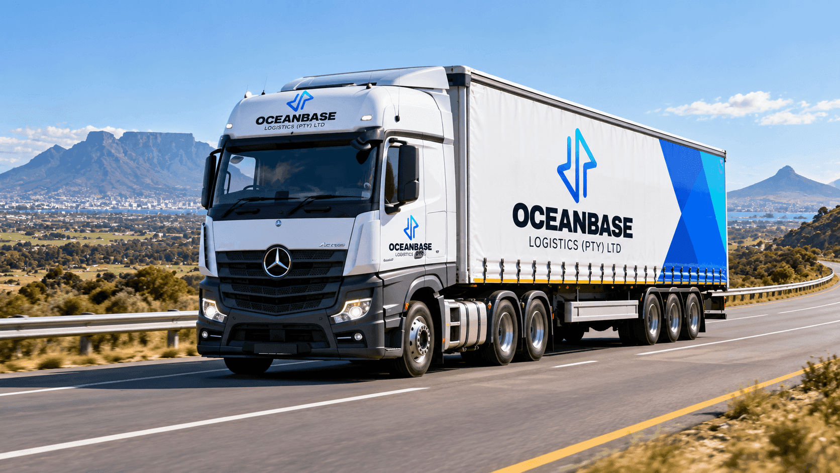 Truck travelling on a regional highway